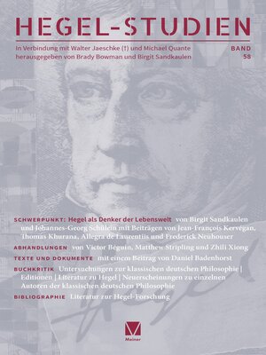 cover image of Hegel-Studien Band 58